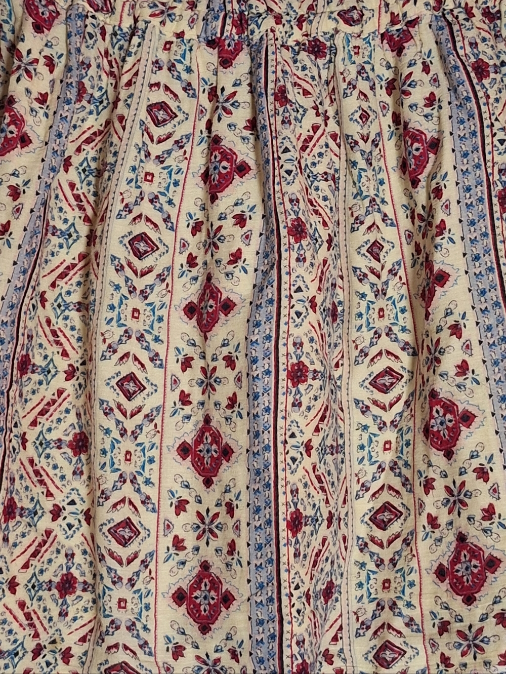Forever 21 Cream Floral Micro Skater Mini Skirt Size Large Boho Cottagecore - Picture 7 of 9